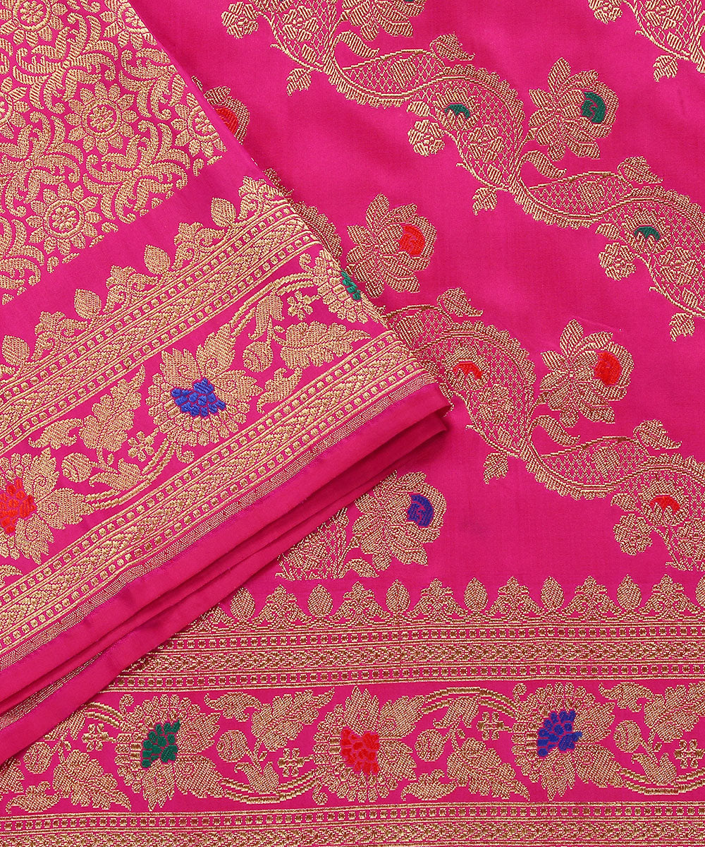 Rose_Pink_Handloom_Pure_Katan_Silk_Banarasi_Dupatta_With_Zari_Meenakari_WeaverStory_04