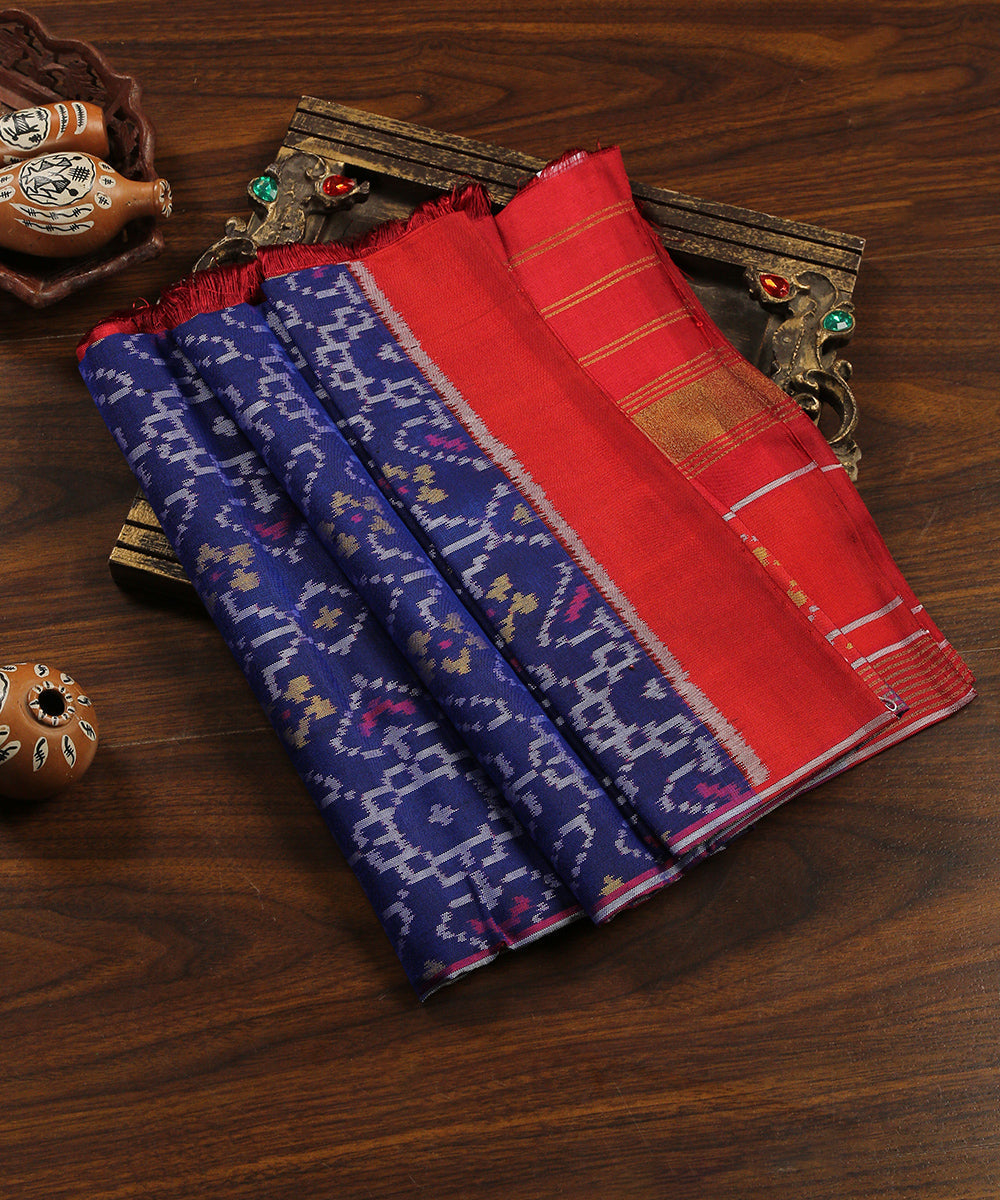 Handloom_Blue_And_Red_Pure_Mulberry_Silk_Ikat_Patola_Dupatta_WeaverStory_01