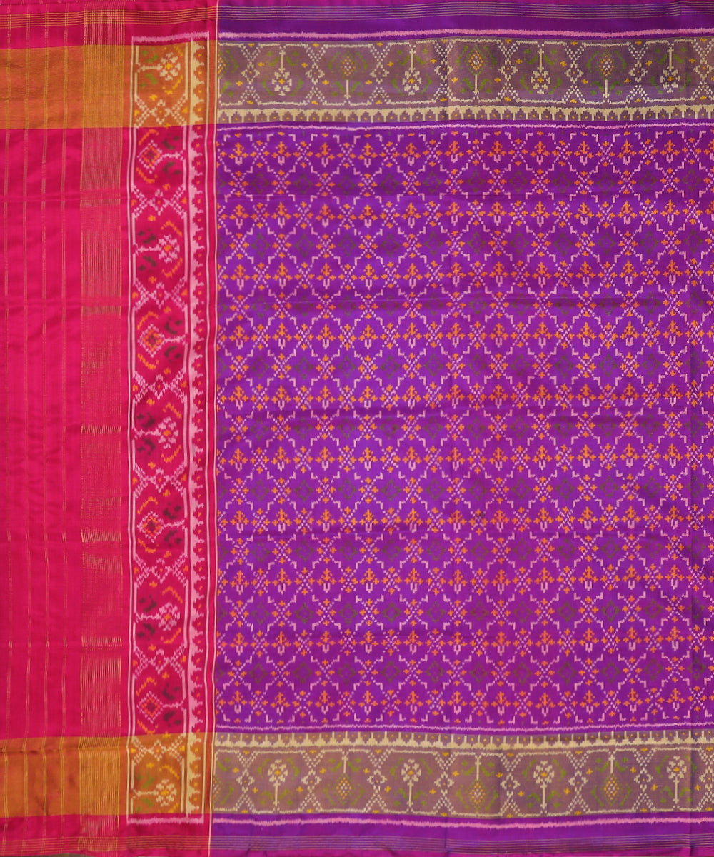 Handloom_Hot_Pink_Pure_Mulberry_Silk_Dupatta_With_Tissue_Border_WeaverStory_02