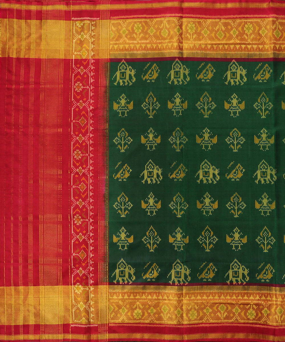Handloom_Green_And_Pink_Pure_Mulberry_Silk_Dupatta_With_Tissue_Border_WeaverStory_02