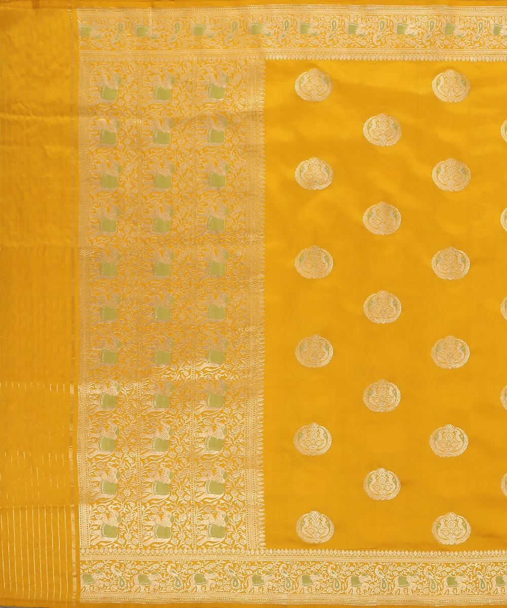 Mustard_Handloom_Pure_Katan_Silk_Banarasi_Dupatta_Shikargah_Meenakari_Border_WeaverStory_02