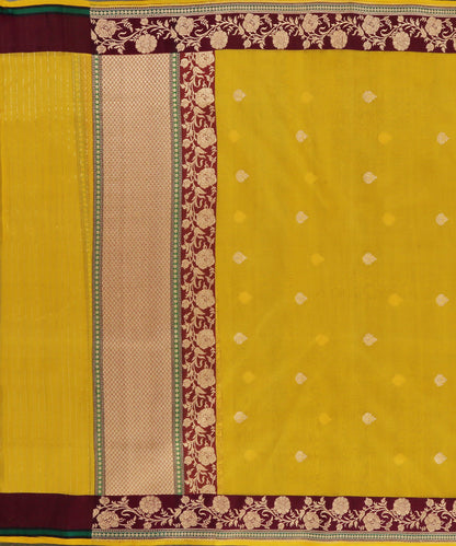 Yellow_Handloom_Pure_Kora_Silk_Banarasi_Dupatta_With_Multicolor_Meenakari_Border_WeaverStory_02