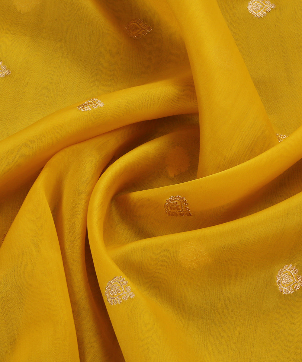 Yellow_Handloom_Pure_Kora_Silk_Banarasi_Dupatta_With_Multicolor_Meenakari_Border_WeaverStory_05