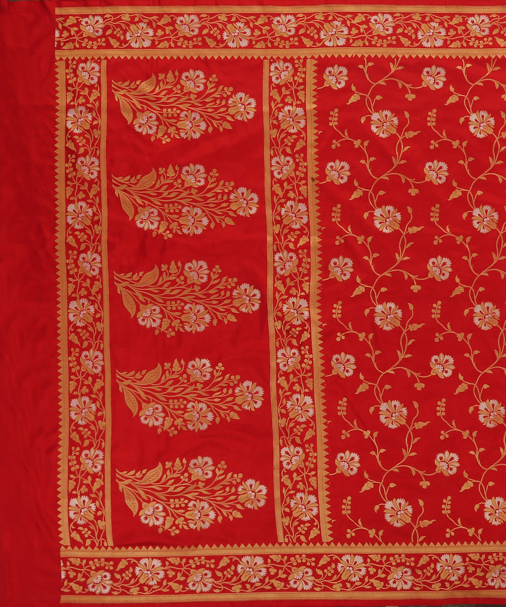 Red_Handloom_Pure_Katan_Silk_Banarasi_Dupatta_With_Sona_Rupa_Floral_Jaal_WeaverStory_02