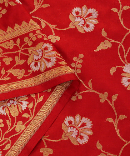 Red_Handloom_Pure_Katan_Silk_Banarasi_Dupatta_With_Sona_Rupa_Floral_Jaal_WeaverStory_04