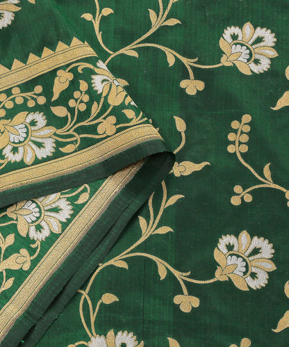 Handloom_Green_Pure_Katan_Silk_Banarasi_Dupatta_With_Sona_Rupa_Floral_Jaal_WeaverStory_04