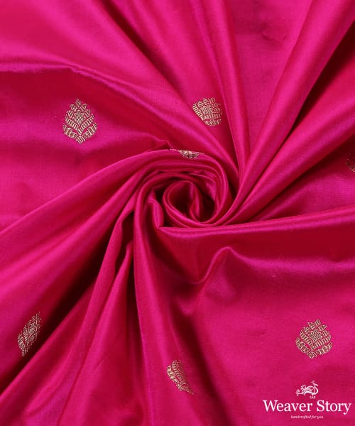 Rani_Pink_Handloom_Pure_Katan_Silk_Banarasi_Dupatta_With_Kadhwa_Booti_WeaverStory_05