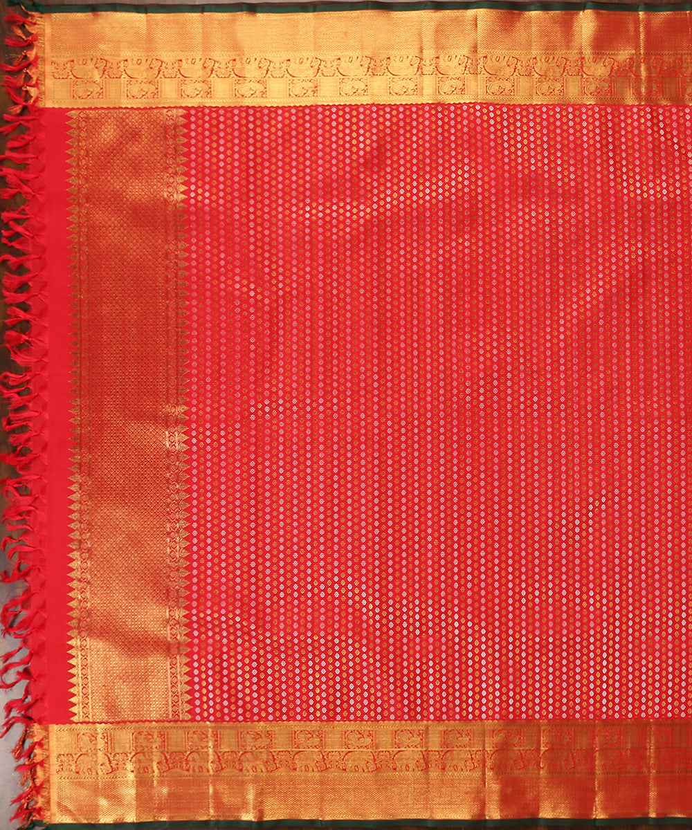 Red_Handloom_Pure_Silk_Shikargah_Kanjivaram_Dupatta_With_Real_Zari_Border_WeaverStory_02