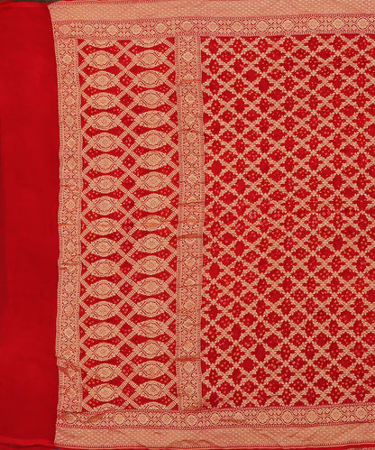 Dark_Red_Handloom_Pure_Georgette_Banarasi_Bandhej_Dupatta_With_All_Over_CutworK_Jaal_WeaverStory_02