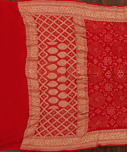 Dark_Red_Handloom_Pure_Georgette_Banarasi_Banadhej_Dupatta_With_Border_WeaverStory_02