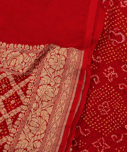 Dark_Red_Handloom_Pure_Georgette_Banarasi_Banadhej_Dupatta_With_Border_WeaverStory_04