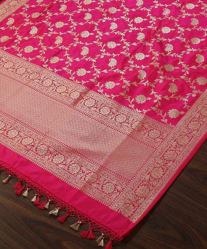 Handloom_Pink_Dual_Tone_Pure_Katan_Silk_Banarasi_Dupatta_With_Paisley_Jaal_WeaverStory_03