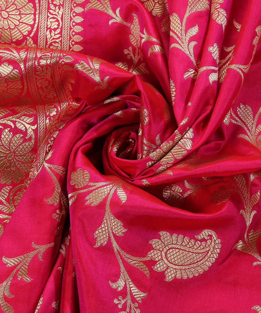 Handloom_Pink_Dual_Tone_Pure_Katan_Silk_Banarasi_Dupatta_With_Paisley_Jaal_WeaverStory_05