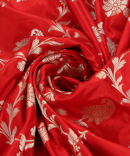 Handloom_Red_Pure_Katan_Silk_Banarasi_Dupatta_With_Paisley_Jaal_WeaverStory_05