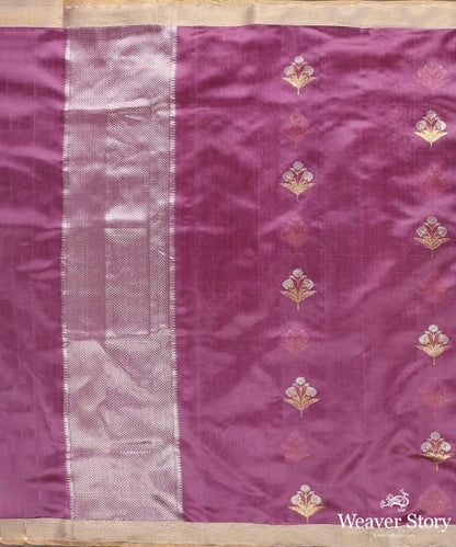 Mauve_Handloom_Pure_Chanderi_Silk_Dupatta_With_Three_Flower_Meena_Booti_WeaverStory_02