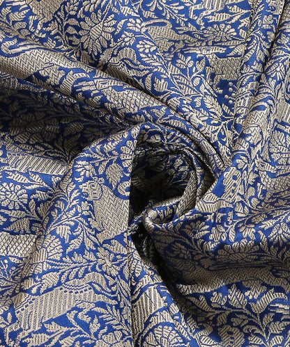 Cobalt_Blue_Handloom_Pure_Katan_Silk_Kimkhab_Shikargah_Banarasi_Dupatta_WeaverStory_05