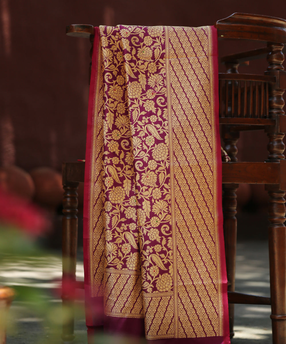 Purple_Handloom_Pure_Katan_Silk_Kimkhab_Banarasi_Dupatta_With_Meenakari_WeaverStory_01