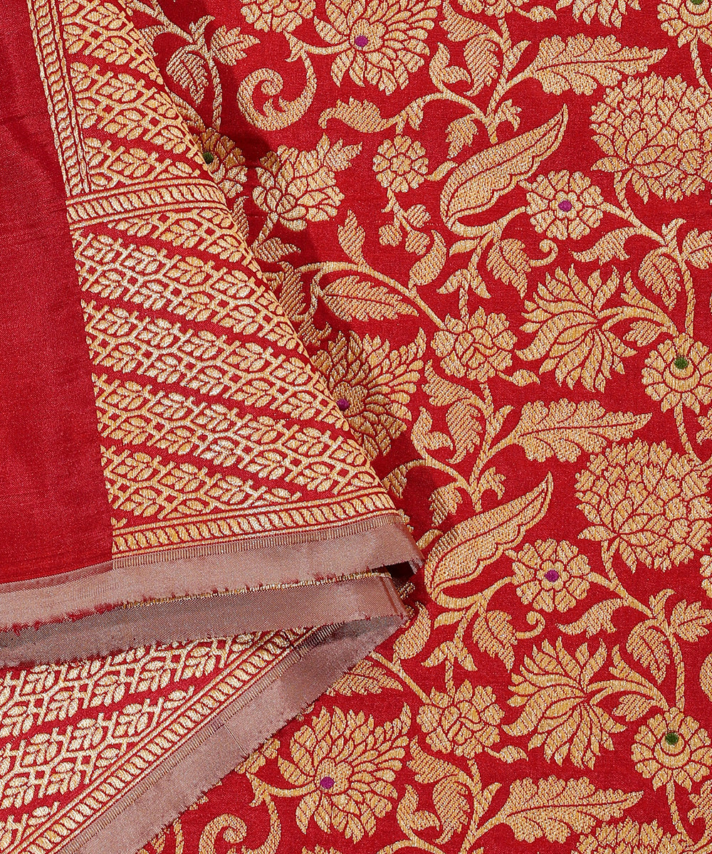 Handloom_Red_Pure_Katan_Silk_Kimkhab_Banarasi_Dupatta_With_Meenakari_WeaverStory_04