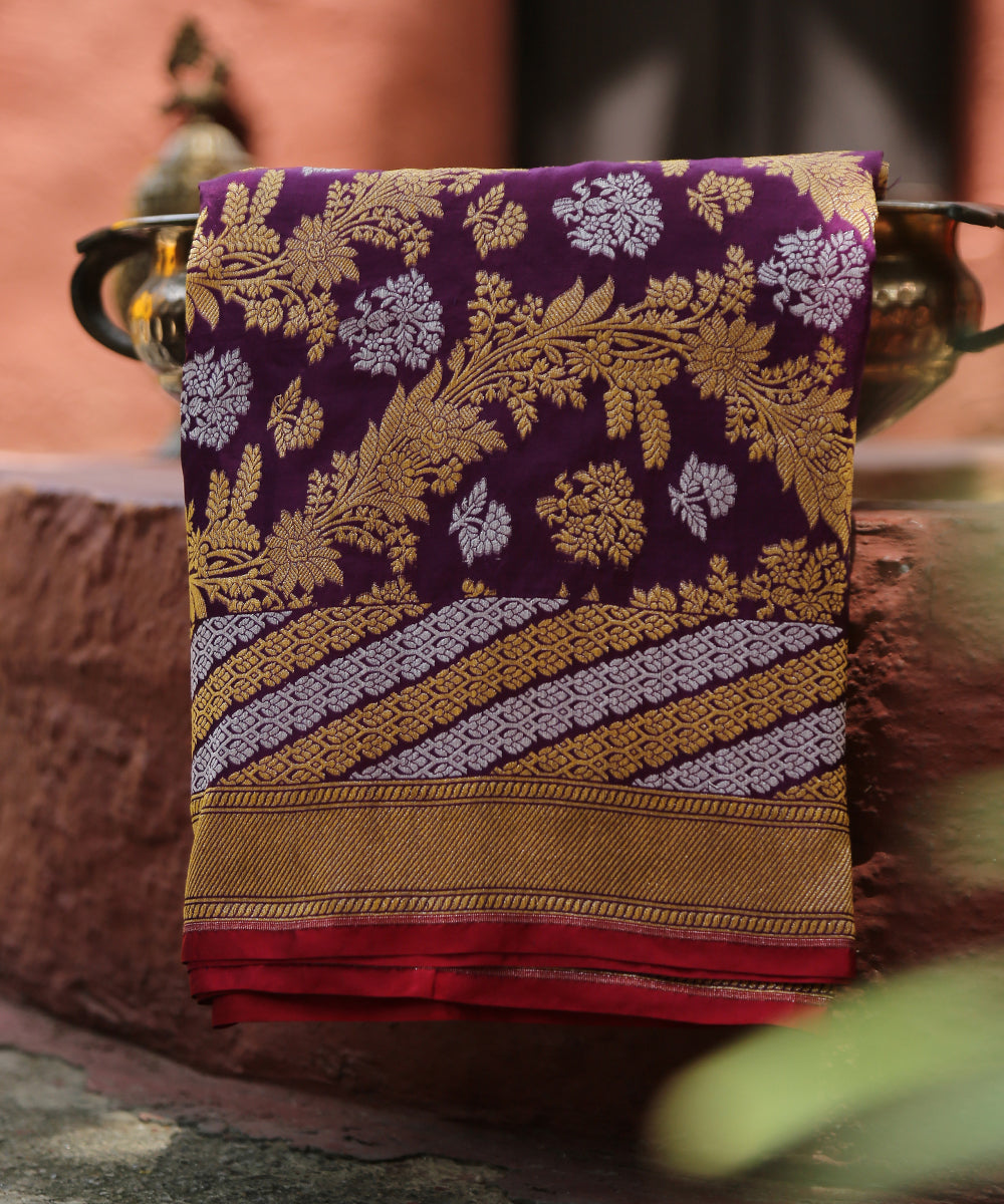 Handloom_Purple_Pure_Katan_Silk_Banarasi_Dupatta_With_Sona_Rupa_Jaal_WeaverStory_01