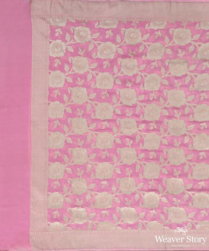 Handloom_Pink_Cutwork_Georgette_Banarasi_Dupatta_with_Jaal_WeaverStory_02