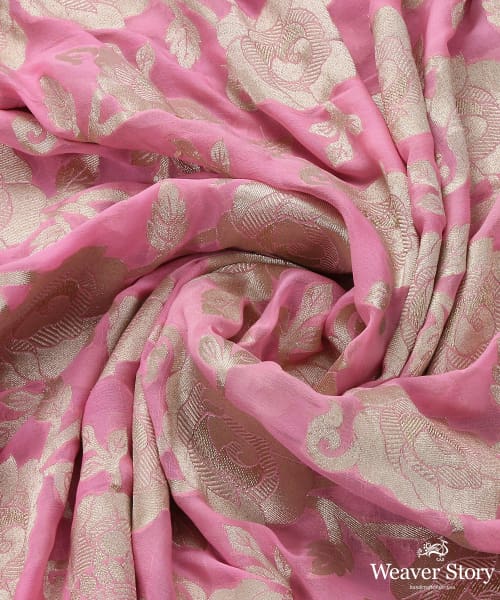 Handloom_Pink_Cutwork_Georgette_Banarasi_Dupatta_with_Jaal_WeaverStory_05