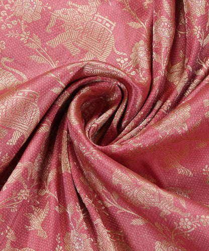 Pink_Handloom_Pure_Katan_Silk_Shikargah_Banarasi_Dupatta_With_Meenakari_WeaverStory_05