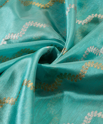 Blue_Handloom_Pure_Chanderi_Silk_Dupatta_With_All_Over_Golden_Jaal_And_Border_WeaverStory_05