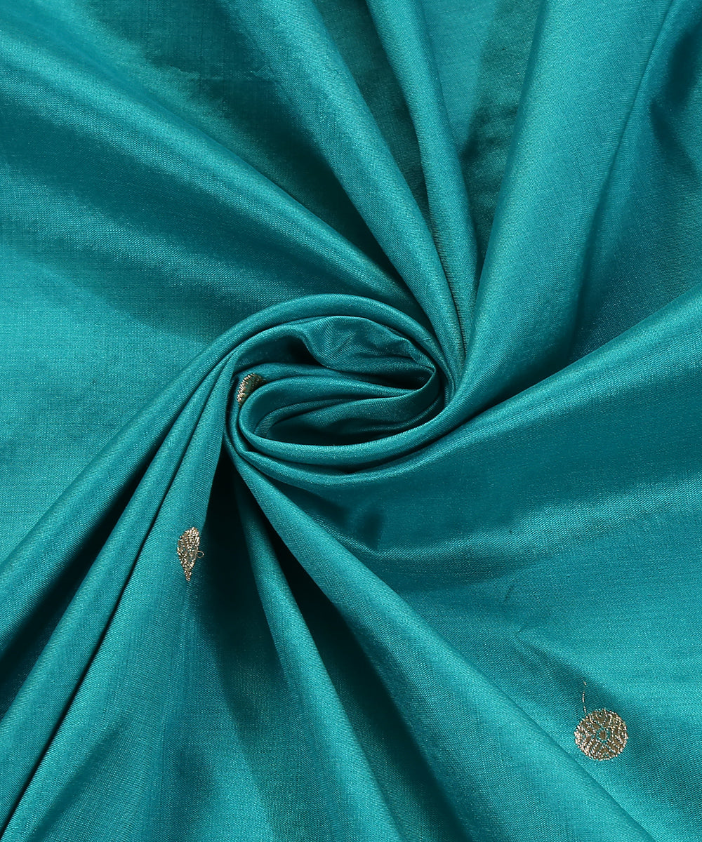 Handloom_Turquoise_Pure_Katan_Silk_Banarasi_Dupatta_With_Kadhwa_Boota_WeaverStory_05