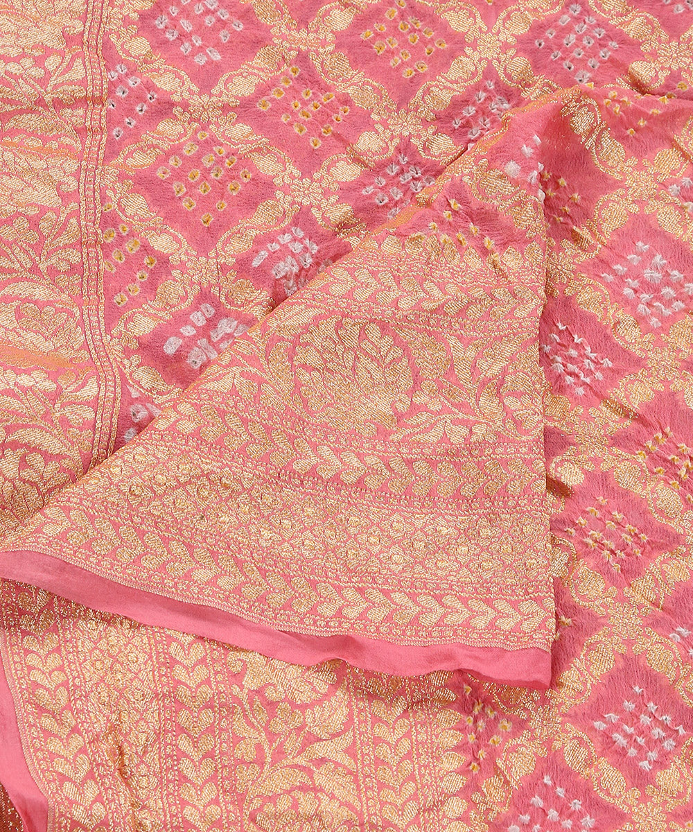 Handloom_Light_Pink_Pure_Georgette_Banarasi_Bandhej_Dupatta_With_Zari_Jaal_WeaverStory_04