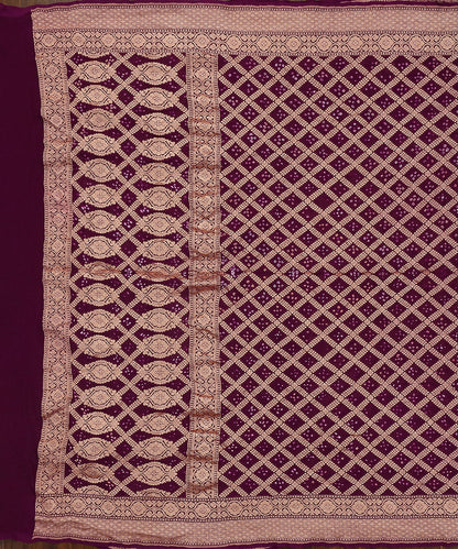 Purple_Handloom_Pure_Georgette_Banarasi_Bandhej_Dupatta_With_Cutwork_Weave_WeaverStory_02