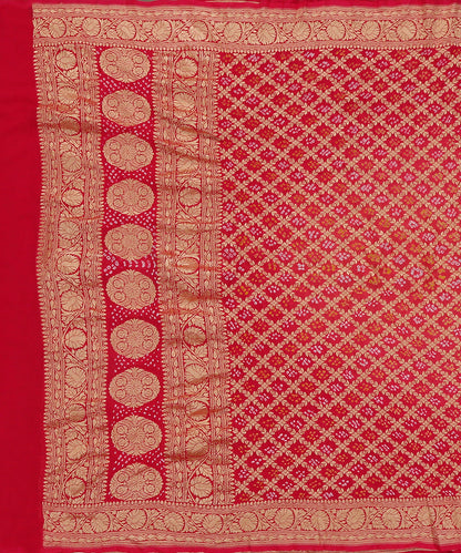 Handloom_Coral_Peach_And_Pink_Ombre_Dyed_Pure_Georgette_Banarasi_Bandhej_Dupatta_WeaverStory_02