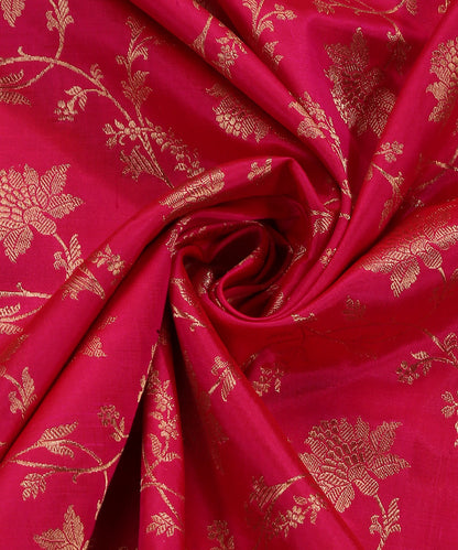 Handloom_Hot_Pink_Pure_Katan_Silk_Banarasi_Dupatta_With_Floral_Jaal_WeaverStory_05