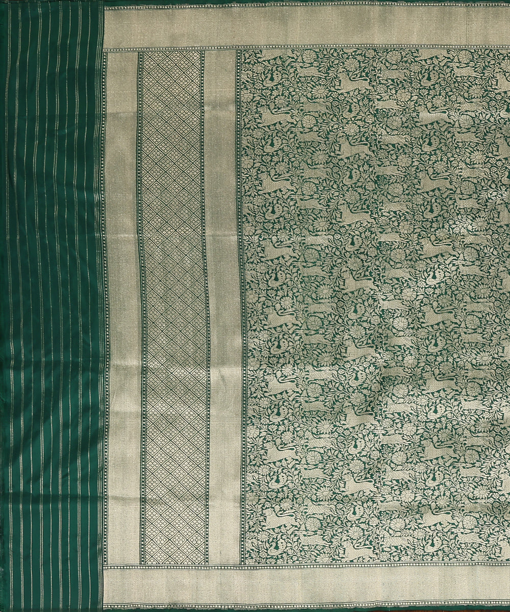 Green_Handloom_Pure_Katan_Silk_Shikargah_Banarasi_Dupatta_With_Kimkhab_Weave_WeaverStory_02