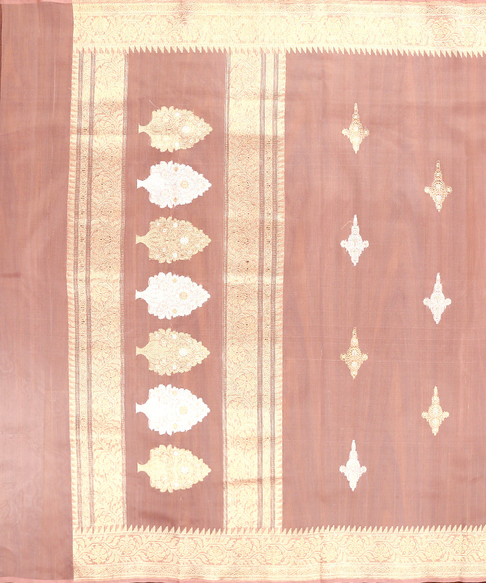 Handloom_Light_Pink_Pure_Kora_Silk_Banarasi_Dupatta_With_Boota_WeaverStory_02