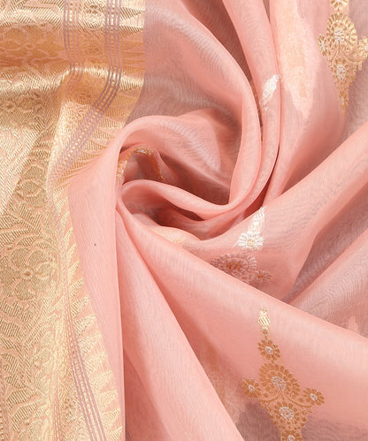 Handloom_Light_Pink_Pure_Kora_Silk_Banarasi_Dupatta_With_Boota_WeaverStory_05