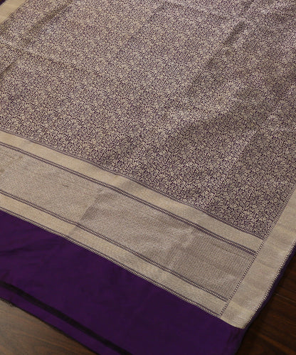 Purple_Handloom_Pure_Katan_Silk_Shikargah_Brocade_Banarasi_Dupatta_WeaverStory_03