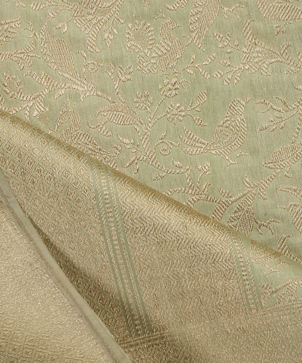 Handloom_Pista_Green_Pure_Katan_Silk_Shikargah_Banarasi_Dupatta_WeaverStory_04