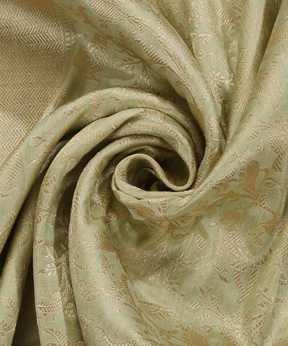 Handloom_Pista_Green_Pure_Katan_Silk_Shikargah_Banarasi_Dupatta_WeaverStory_05