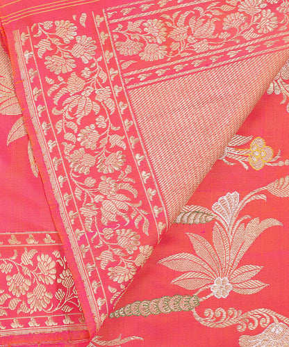 Orange_And_Pink_Handloom_Pure_Katan_Silk_Ektara_Banarasi_Dupatta_With_Meenakari_And_Floral_Jaal_WeaverStory_04