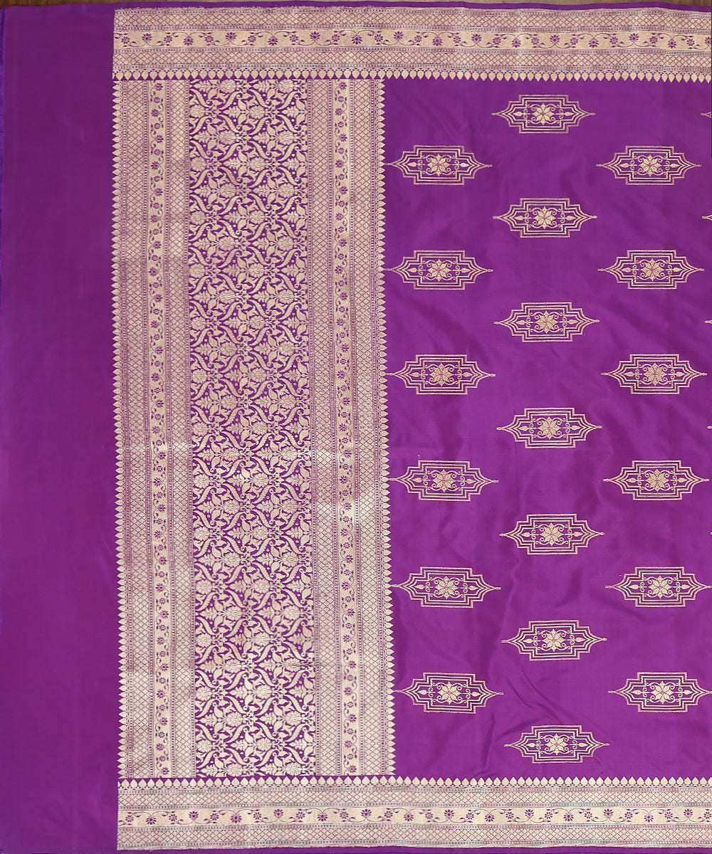 Handloom_Purple_Pure_Katan_Silk_Banarasi_Dupatta_With_Kadhwa_Border_WeaverStory_02