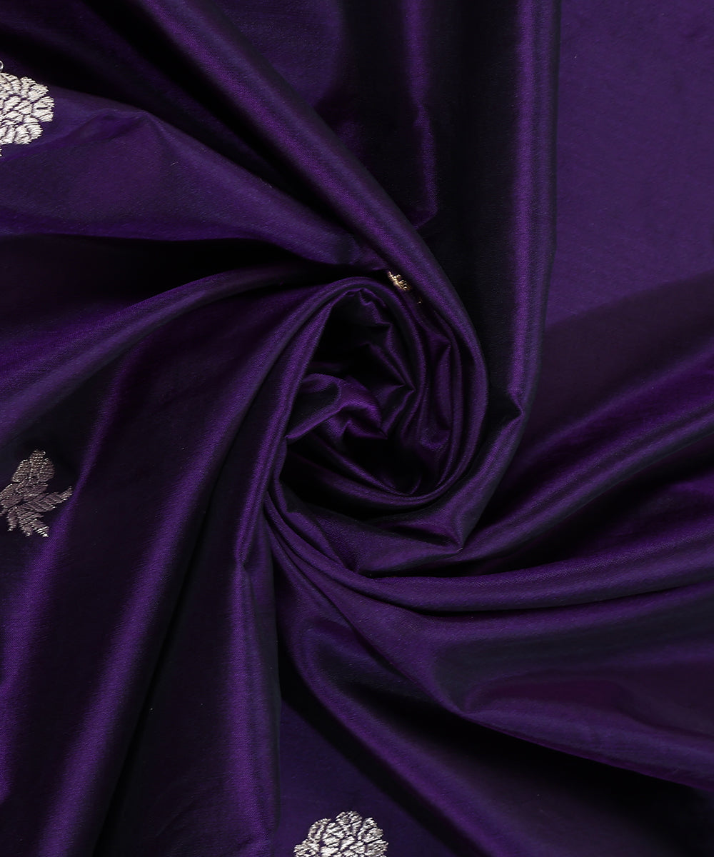 Purple_Handloom_Pure_Katan_Silk_Banarasi_Dupatta_With_Boota_And_Kadhwa_Border_WeaverStory_05
