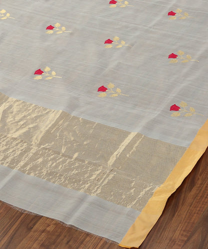 Handloom_Light_Blue_Chanderi_Silk_Eknaliya_Chanderi_Dupatta_With_Rose_Flower_Motif_WeaverStory_04