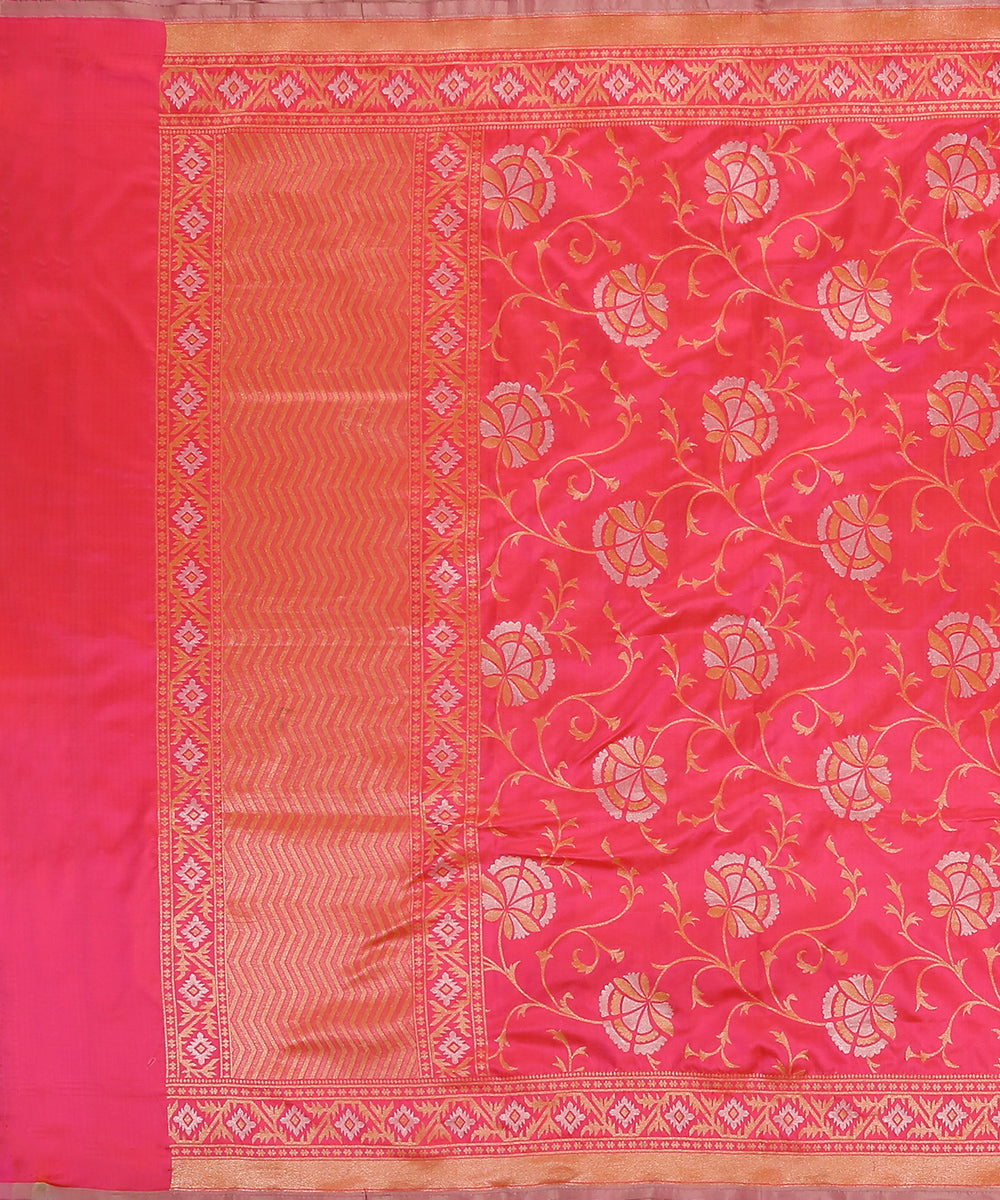 Pink_Handloom_Pure_Katan_Silk_Banarasi_Dupatta_With_Sona_Rupa_Jaal_WeaverStory_02