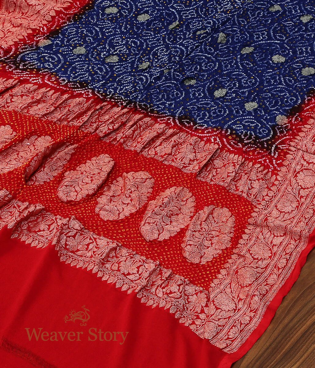 Handwoven_Blue_and_Red_Banarasi_Bandhej_Dupatta_WeaverStory_01