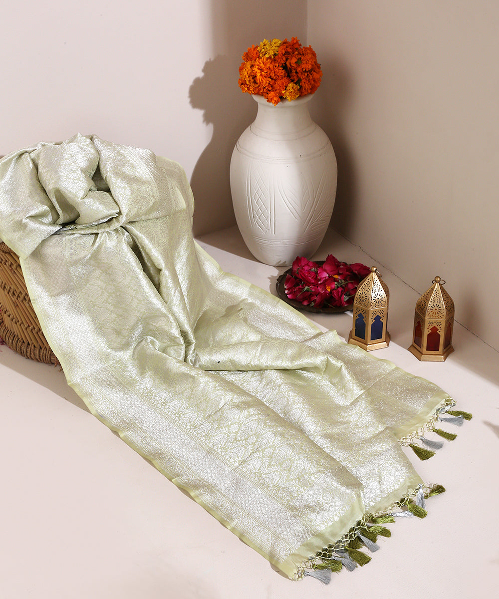Pistachio_Green_Handloom_Banarasi_Katan_Silk_Dupatta_with_Silver_Zari_WeaverStory_01