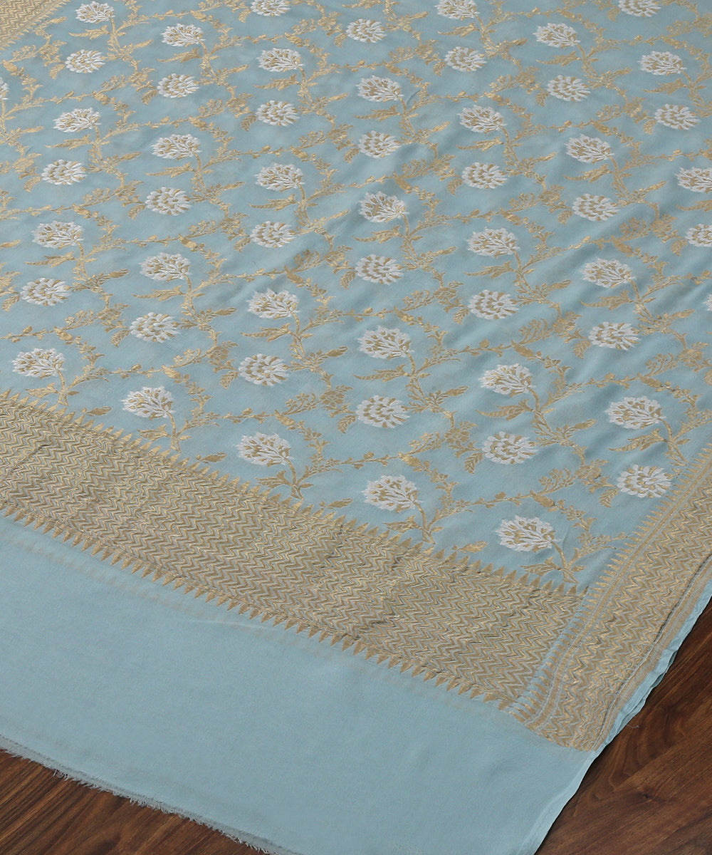 Light_Blue_Handloom_Georgette_Banarasi_Dupatta_with_Jangla_Design_WeaverStory_03