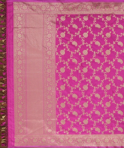 Handloom_Gulabi_Pink_Pure_Katan_Silk_Cutwork_Banarasi_Dupatta_with_Jangla_Design_WeaverStory_02