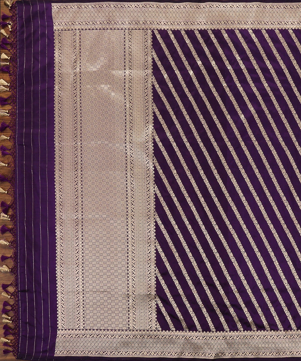 Handloom_Purple_Pure_Katan_Silk_Cutwork_Banarasi_Dupatta_with_Diagonal_Bel_WeaverStory_02