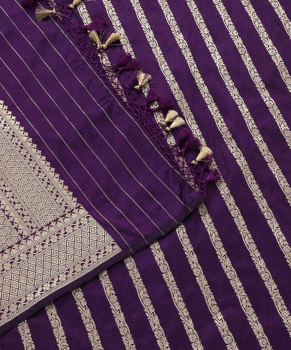 Handloom_Purple_Pure_Katan_Silk_Cutwork_Banarasi_Dupatta_with_Diagonal_Bel_WeaverStory_04