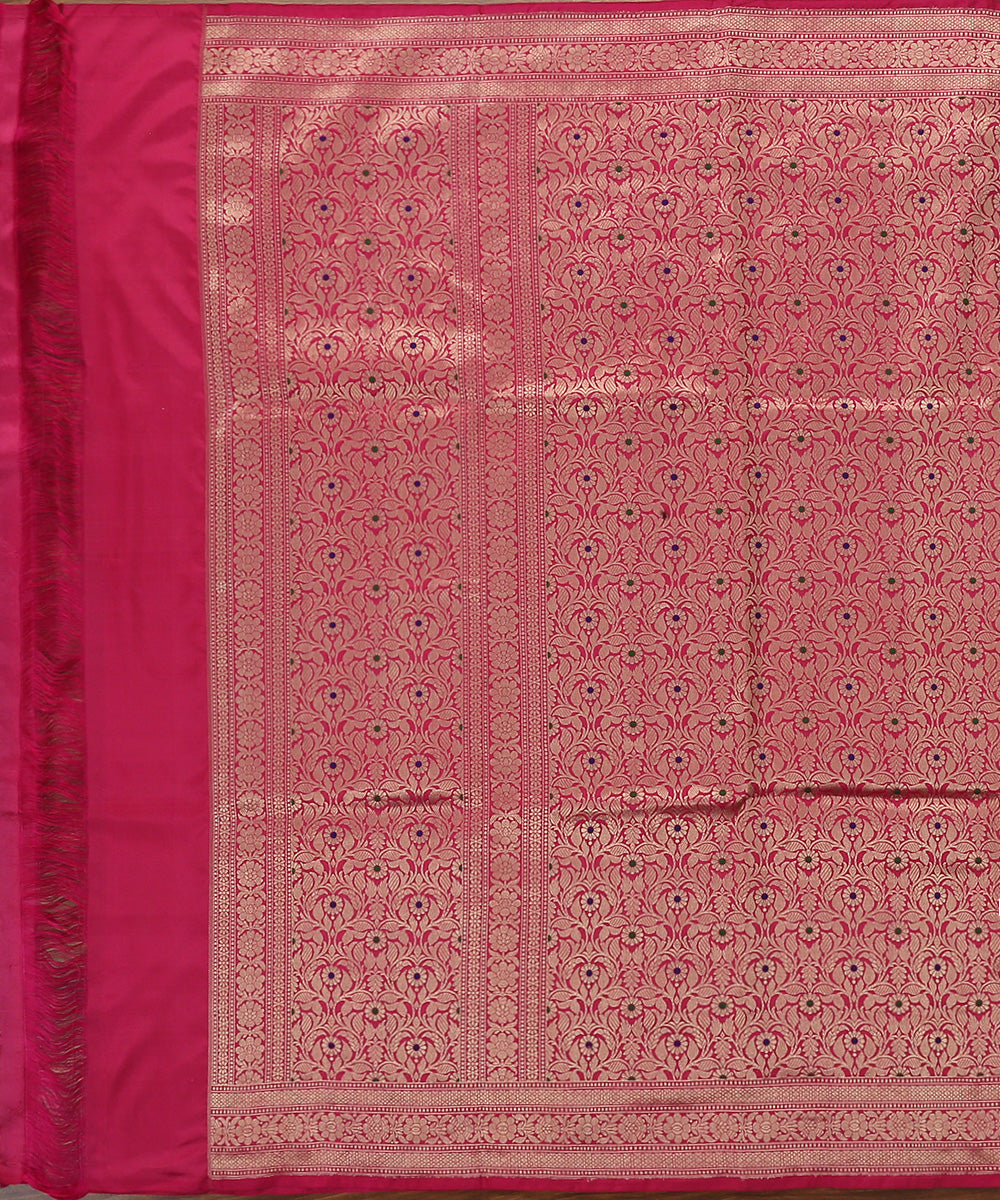 Pink_Handloom_Brocade_Pure_Katan_Silk_Banarasi_Dupatta_With_Meenakari_WeaverStory_02